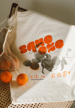 SQUEEZE THE DAY Shirt Natural Raw