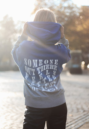 SOMEONE OUT THERE Hoodie Dip Dye Worker Blue/Heather Grey